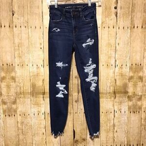 American Eagle‎ Next Level Stretch Hi Rise Distressed Jegging Jeans 0 Short